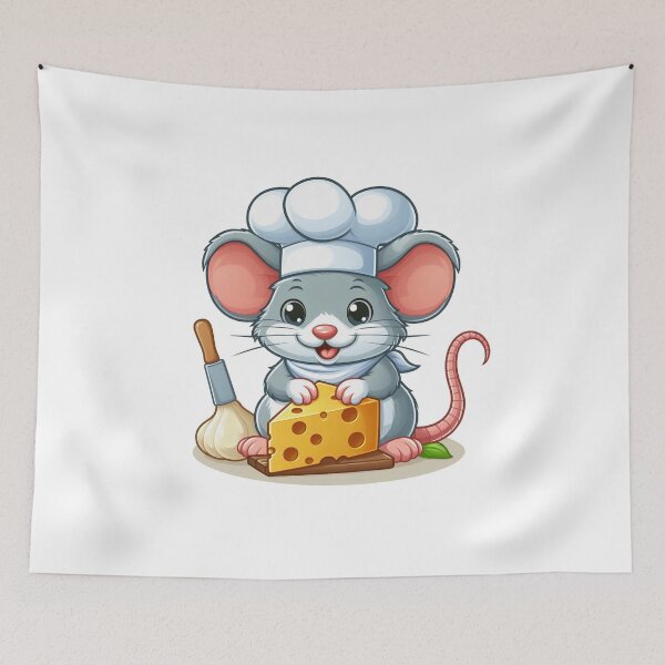 Item preview, mouse eating cheese wearing chef costume designed and sold by MzulhilmiZam.