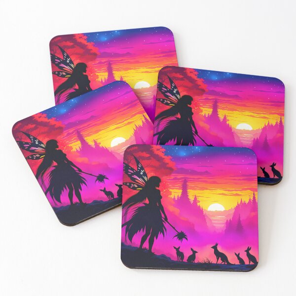 Item preview, Dark Fairies Against a Fantasy Forest Sunset, Ai Generated Art  designed and sold by ACC .