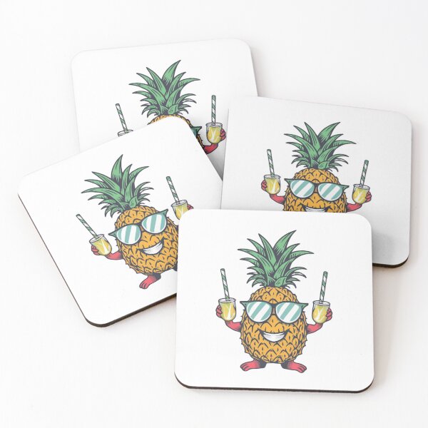 Item preview, Funny Smiling Pineapple In Sunglasses Holding Two Lemonades designed and sold by M R Design.