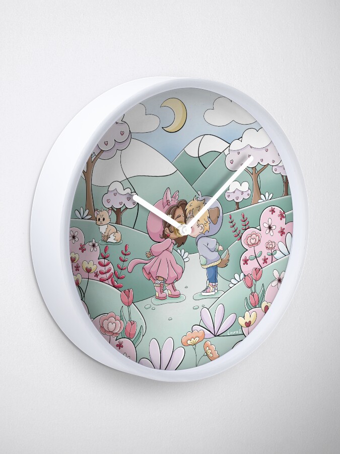 Aperçu 1 sur 4. Horloge avec l'œuvre Saint Valentin créée et vendue par Pilou-Pixel.