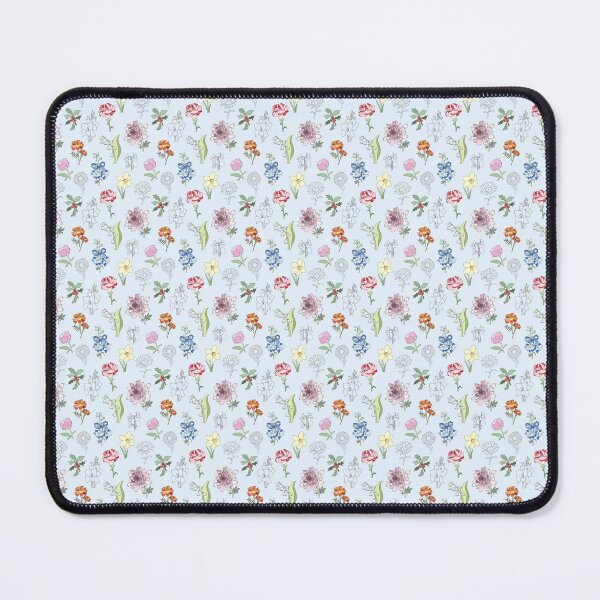 Item preview, Birth Flowers Pattern in Doodle Style on Blue designed and sold by Flowersforbear.