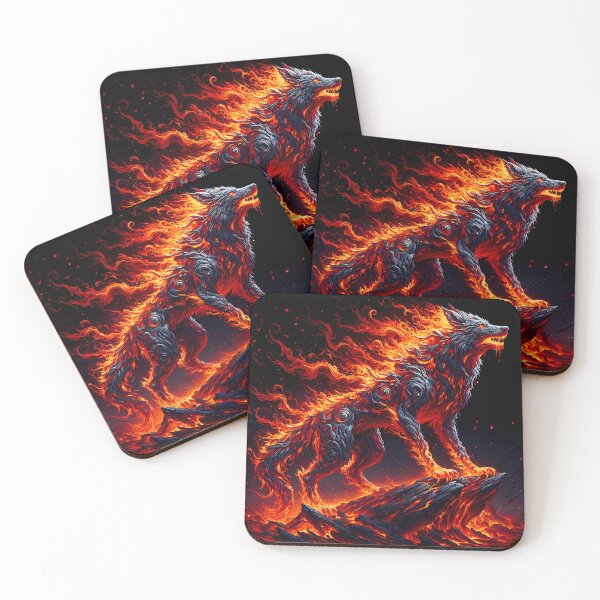Item preview, Fire Lava Wolf, Ai Generated Art  designed and sold by ACC .