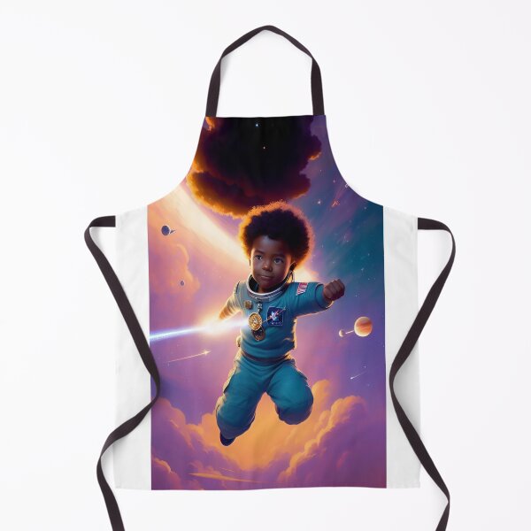 Item preview, Child cosmonaut in space, mixed race, afro, astronaut designed and sold by MamaO1.