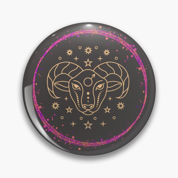 Artikelvorschau,  Funkelndes Sternzeichen Widder – Horoskop-Sternzeichen-Thema auf grauem Hintergrund entworfen und verkauft von CosmicNook1.