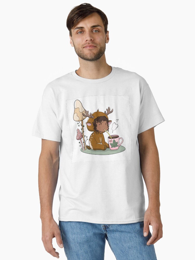 Aperçu 2 sur 7. T-shirt classique avec l'œuvre Le chocolat chaud créée et vendue par Pilou-Pixel.