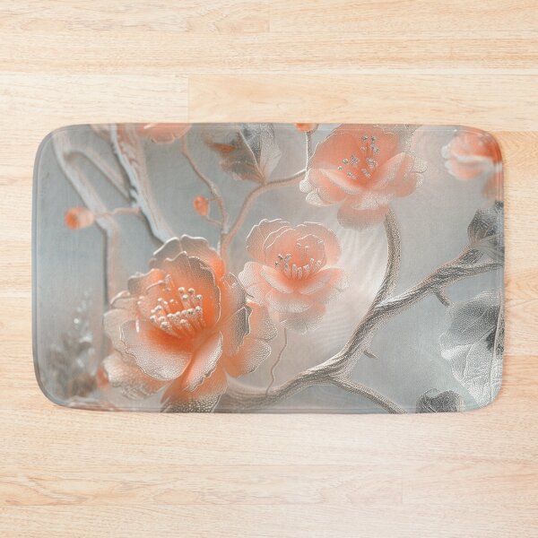 Item preview, Silver texture and peach fuzz flowers designed and sold by Fantasyplus.