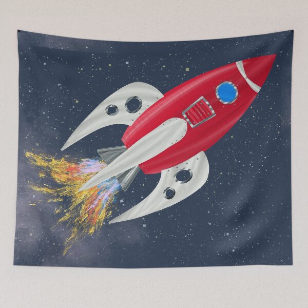 Item preview, Vintage Toy Rocket designed and sold by AdriaCaps Art & Design.