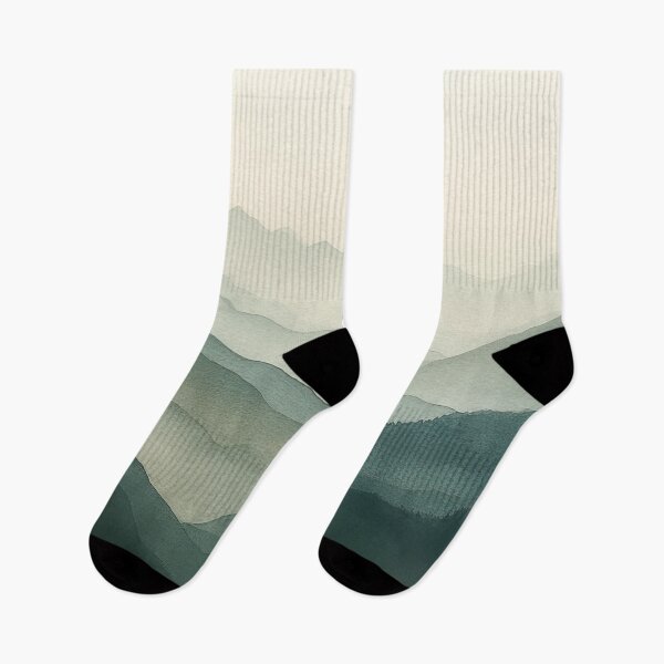 Item preview, Watercolor Mountains in Forest Green designed and sold by StudioMokome.