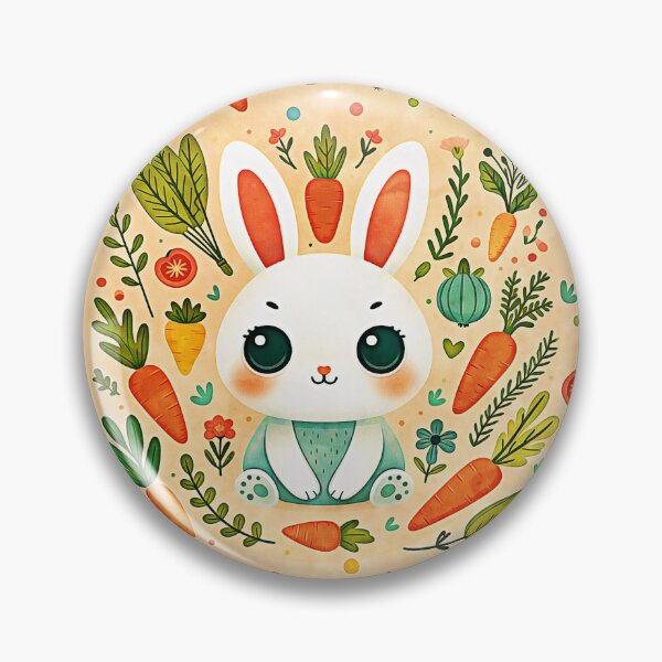 Item preview, cute rabbit surrounded by flowers, plants and carrots, Scandinavian style designed and sold by art-of-egypt.