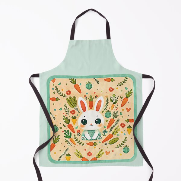 Item preview, cute rabbit surrounded by flowers, plants and carrots, Scandinavian style designed and sold by art-of-egypt.