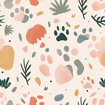 Artwork thumbnail, Cat footprints pattern by TrPatternLab