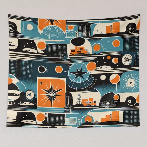 Item preview, Atomic Orange and blue designed and sold by Joanne Walsh.