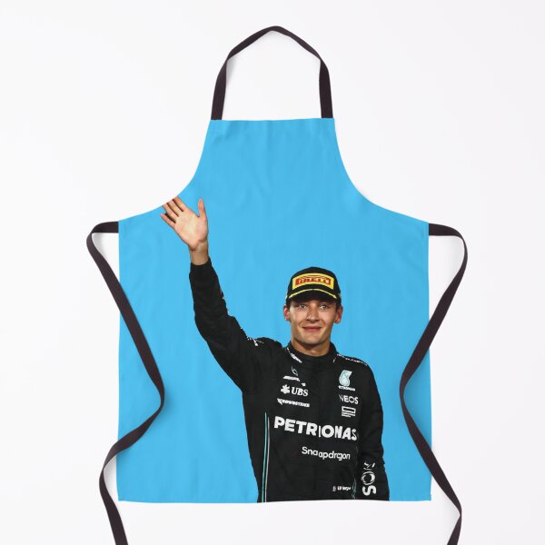Item preview, George F1 Driver in Black Race Suit Waving Lewis Hamilton's Teammate designed and sold by FormulaGTee1.