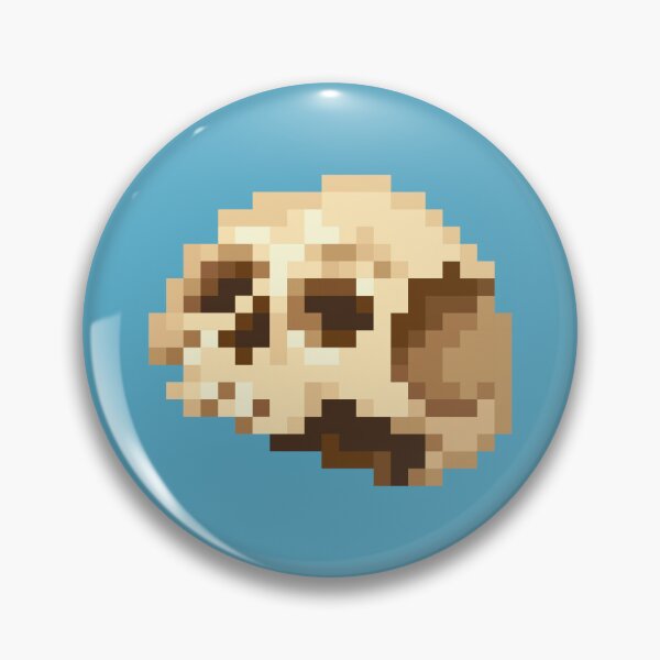 Artikelvorschau, Pixel-menschliche Schädelfigur (blau) für das PINit-Brettspiel entworfen und verkauft von D-Vogt-Grafik.