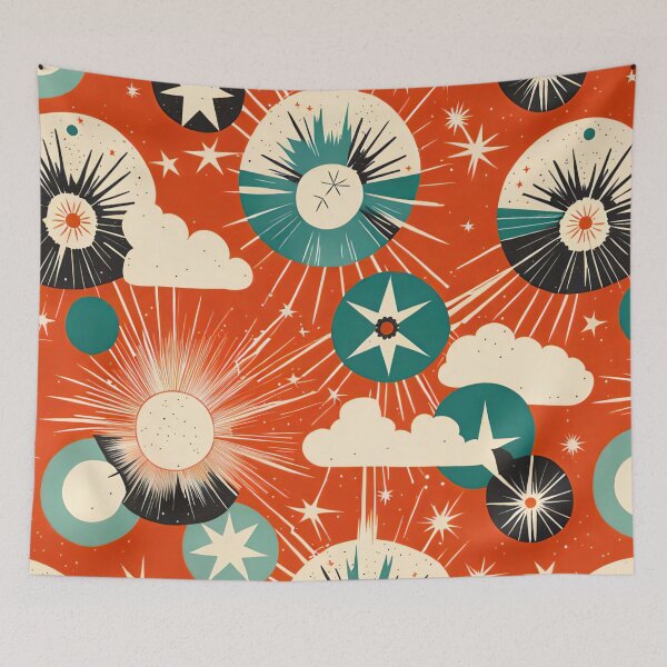 Item preview, Atomic red and teal designed and sold by Joanne Walsh.