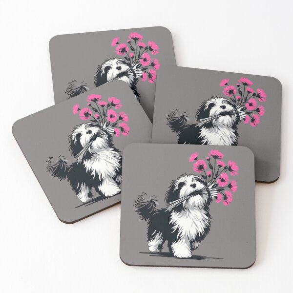 Item preview, Dog with flowers designed and sold by Chaput Store.