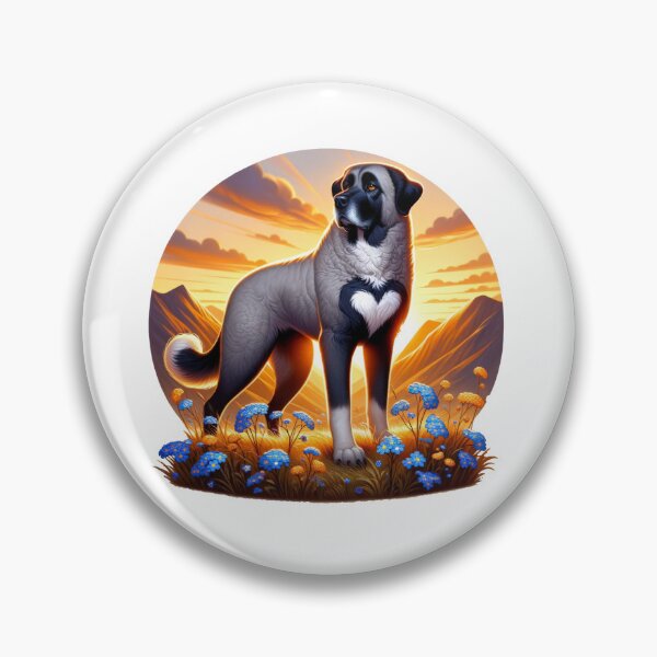 Item preview, beautiful grey Kangal dog with heart on chest designed and sold by Deborah Regan.