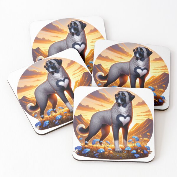Item preview, beautiful grey Kangal dog with heart on chest designed and sold by Deborah Regan.