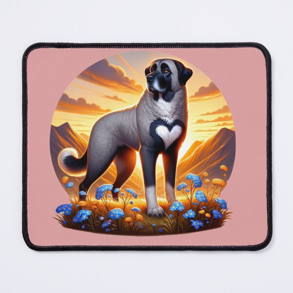 Item preview, beautiful grey Kangal dog with heart on chest designed and sold by Deborah Regan.