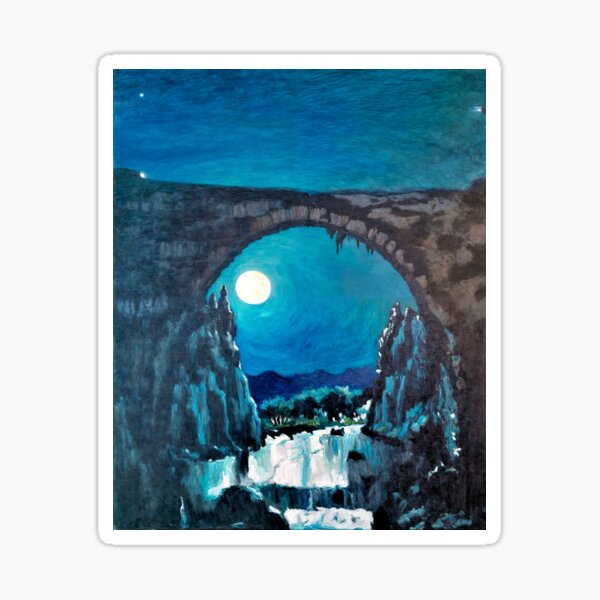 Bridge in Moonlight II Sticker
