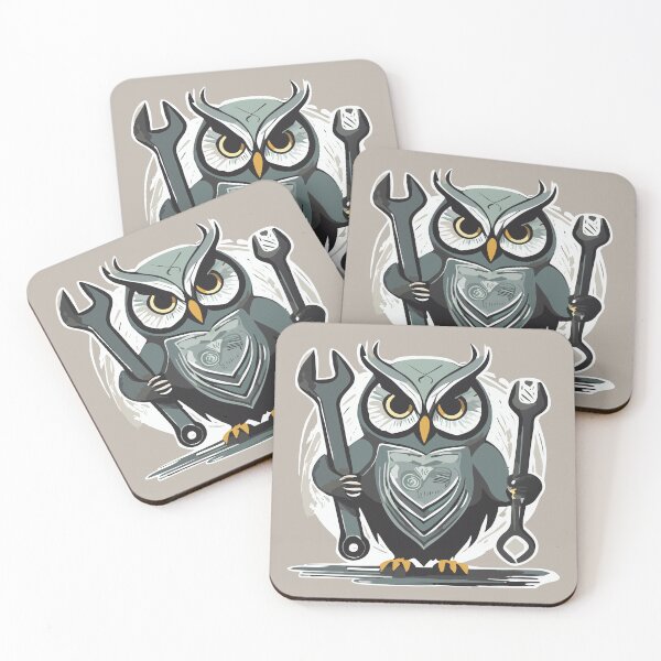 Item preview, owl holding a Wrench, T Shirts for Men designed and sold by Firas Aljazzar.