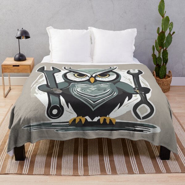 Item preview, owl holding a Wrench, T Shirts for Men designed and sold by Firas Aljazzar.
