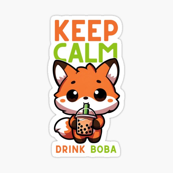 Item preview, Keep Calm, Drink Boba Fox designed and sold by The magic  Yellow bus.