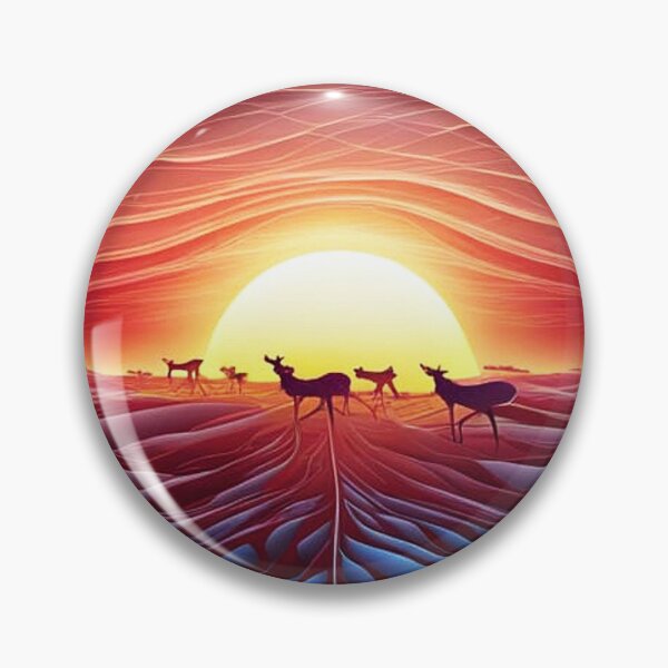 Item preview, Silhouetted Reindeer at sunset designed and sold by George Hutton Hunter.