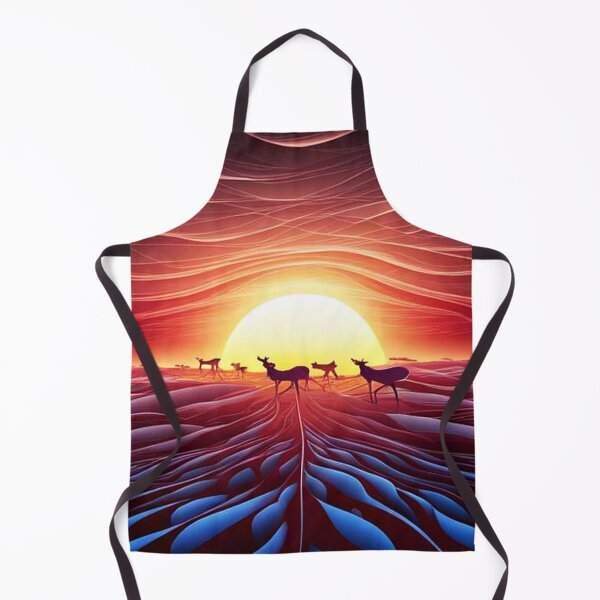 Item preview, Silhouetted Reindeer at sunset designed and sold by George Hutton Hunter.