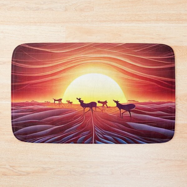 Item preview, Silhouetted Reindeer at sunset designed and sold by George Hutton Hunter.