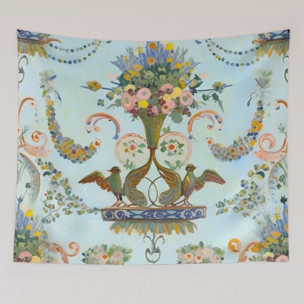 Item preview, French antique inspired flowers and scrolls designed and sold by SophieClimaArt.