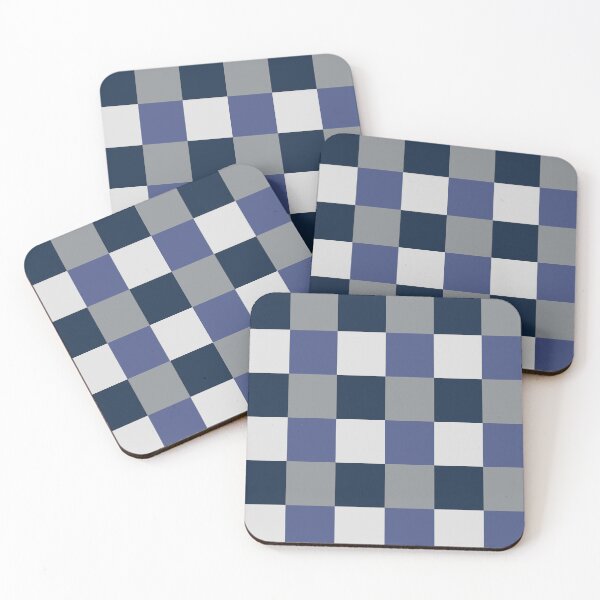 Item preview, Navy Blue Grey White Checkerboard Pattern designed and sold by Nisha Prabhu.