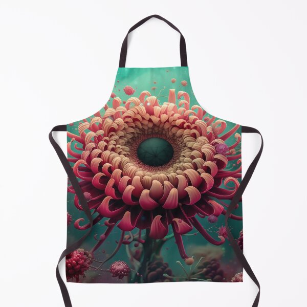 Item preview, Imaginary and cosmic pink flower on a turquoise background. Alien flower designed and sold by David-CoBo.