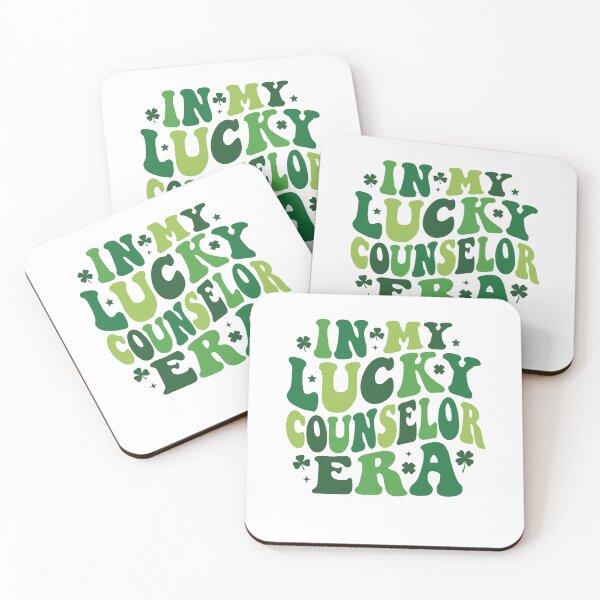 Item preview, Lucky School Counselor St Patrick's Day, Mental Health, Retro Shamrock Counselor designed and sold by behindthefacts.