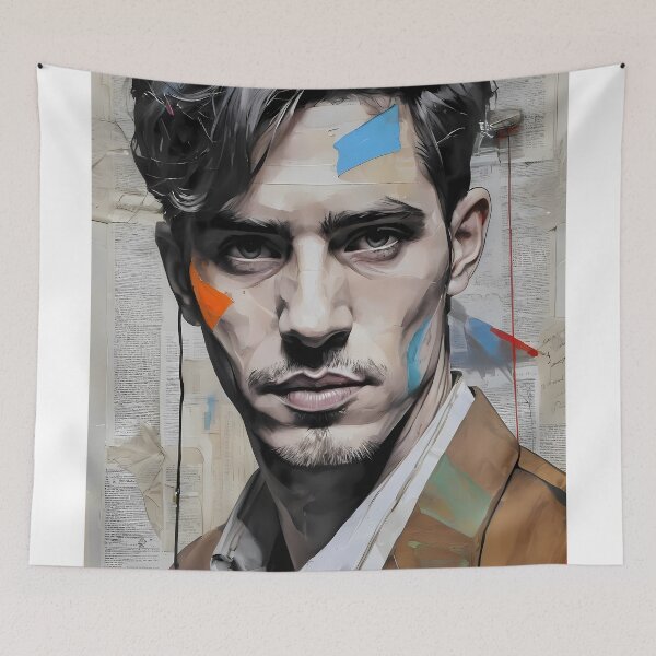 Item preview, Collage man on newspaper designed and sold by Working-Woman.