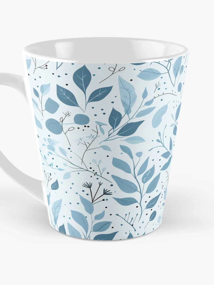 Thumbnail 3 of 4, Coffee Mug, Blue flower pattern designed and sold by TrPatternLab.