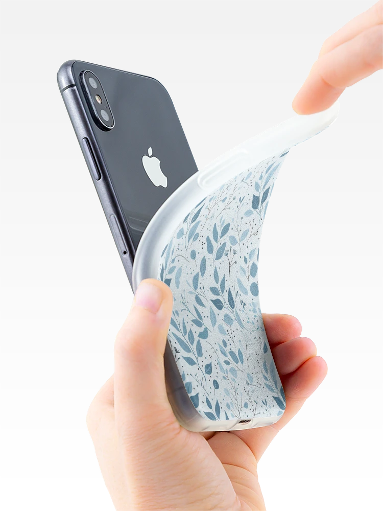 Thumbnail 4 of 5, iPhone Case, Blue flower pattern designed and sold by TrPatternLab.
