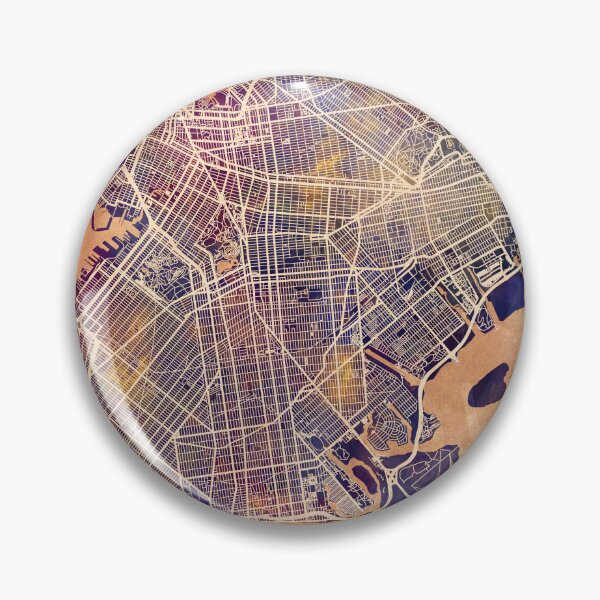 Artikelvorschau, Straßenkarte von Brooklyn, New York City entworfen und verkauft von ArtPrints.
