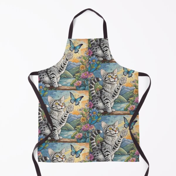 Item preview, a cat holding a butterfly designed and sold by Miya-ArtShop.