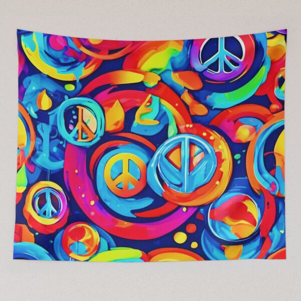 Item preview, Vibrant Harmony: Colorful Peace Logo Painting designed and sold by Health And Fitness Posts e-Store.