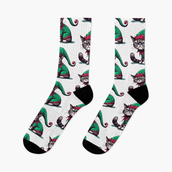 Item preview, Angry Cat - Elf Helper Christmas Hater Christmas Hates You Too I Hate People designed and sold by Cr320.