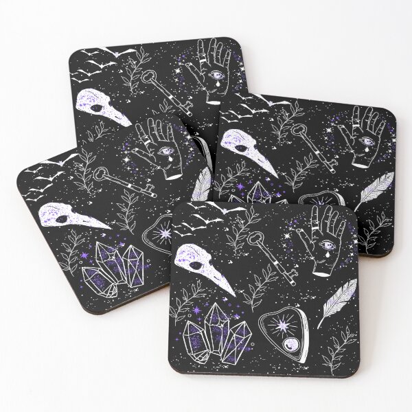 Item preview, Witchy psychic black white and purple print designed and sold by DemonicGloom.