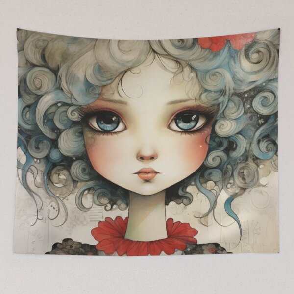 Item preview, Cute Girl With Big Eyes designed and sold by whitecat23.