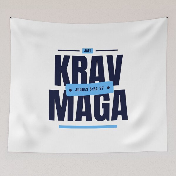 Item preview, Jael - Krav Maga for Women - Judges 5:24-27 - Navy Blue and White designed and sold by printthisslogan.