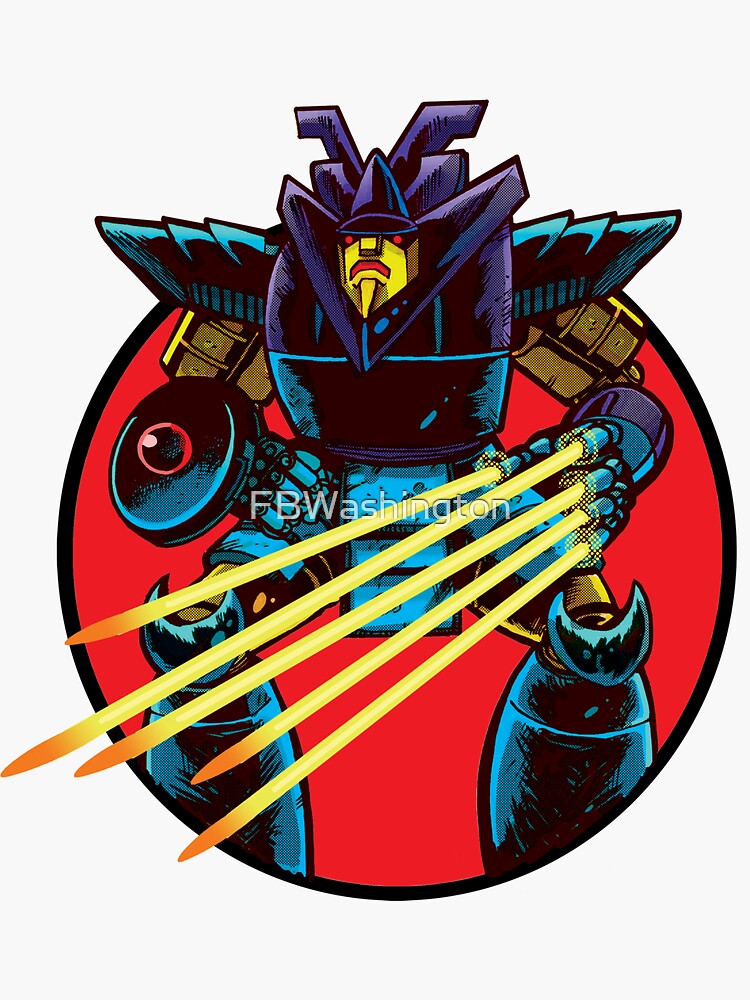 Thumbnail 3 of 3, Sticker, BluRon The Last Shogun Warrior designed and sold by FBWashington.