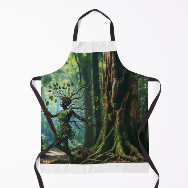 Item preview, Woman in a forest, whose body is gradually transforming into the bark and branches of an old tree designed and sold by AndreaMart.