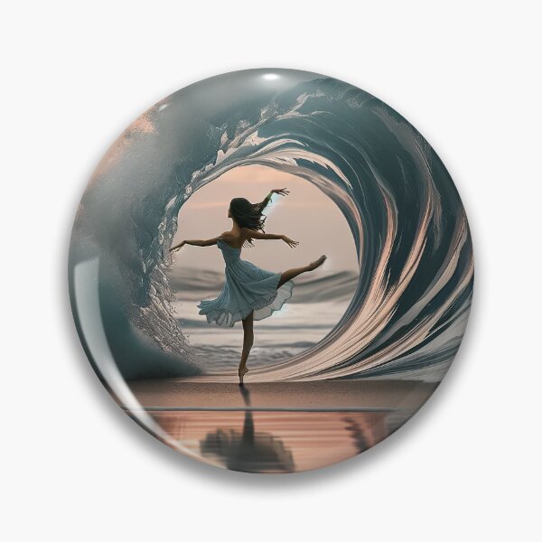 Item preview, Woman dancing on the beach with the ocean waves as if they were her partners, with the water appearing to be alive designed and sold by AndreaMart.