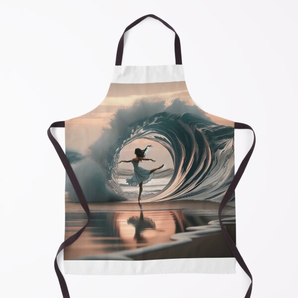 Item preview, Woman dancing on the beach with the ocean waves as if they were her partners, with the water appearing to be alive designed and sold by AndreaMart.