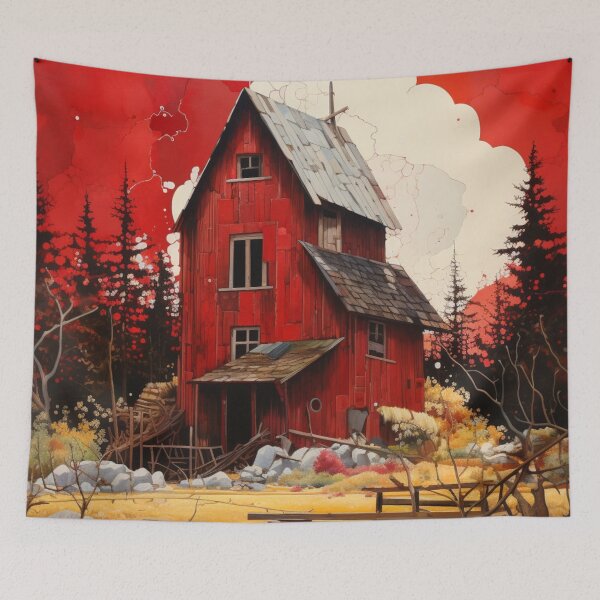 Item preview, Red Barn by the Mill Pond designed and sold by whitecat23.