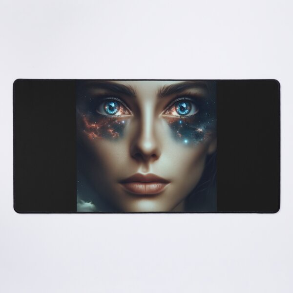 Item preview, Woman whose eyes open into endless galaxies, reflecting in the night sky designed and sold by AndreaMart.